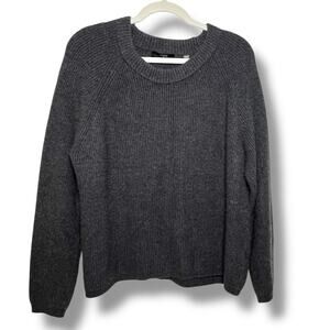 T Tahari Grey Ribbed Knit Sweater Size Extra Large
